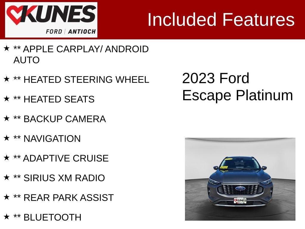 Certified 2023 Ford Escape Platinum SUV