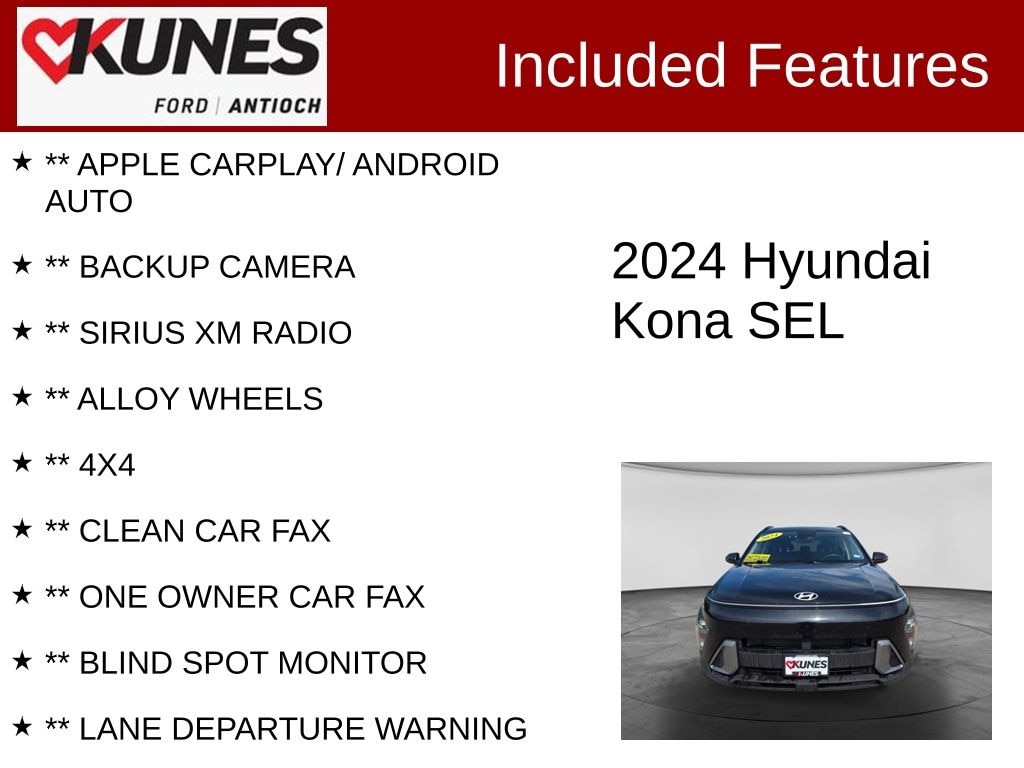 Certified 2024 Hyundai Kona SEL SUV