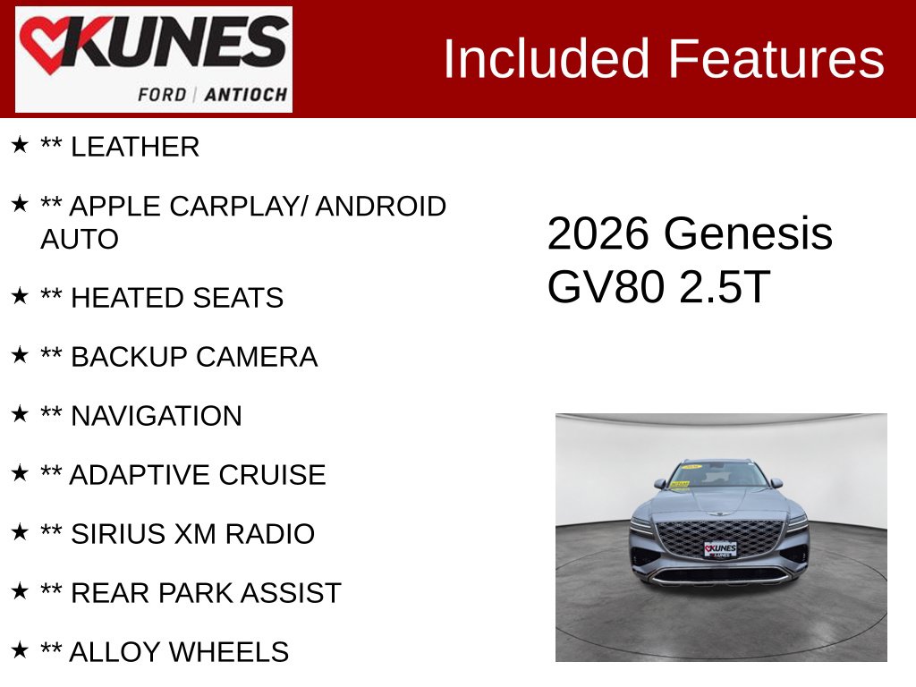 Certified 2026 Genesis GV80 2.5T SUV