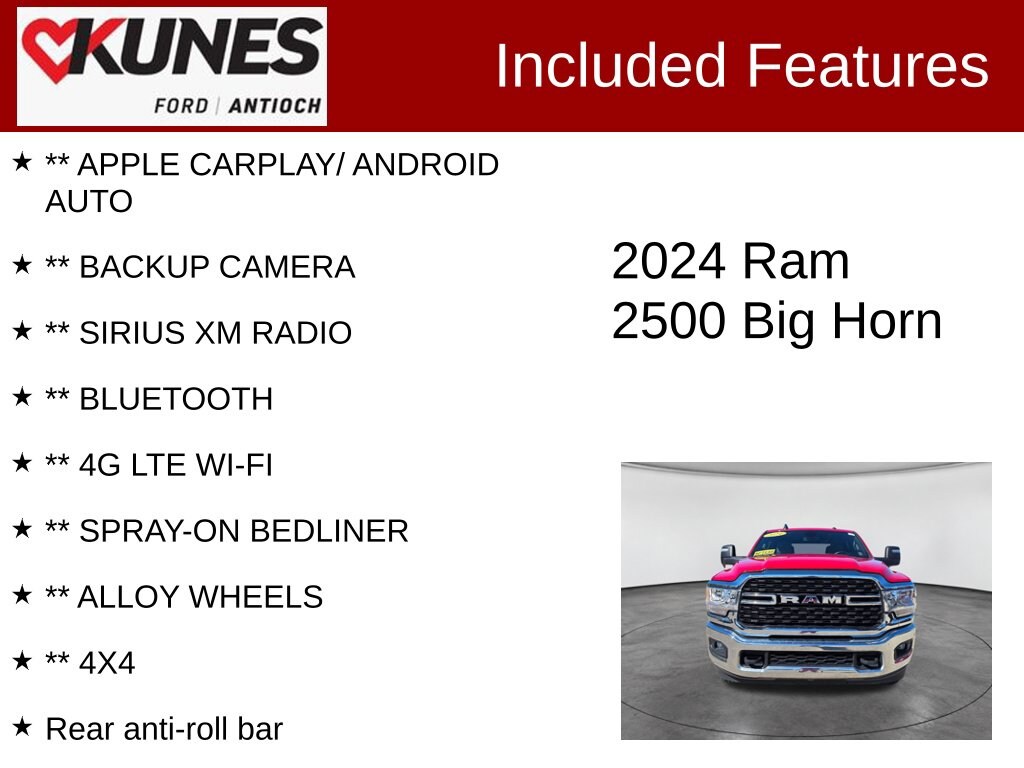 Certified 2024 Ram 2500 Big Horn Truck Crew Cab