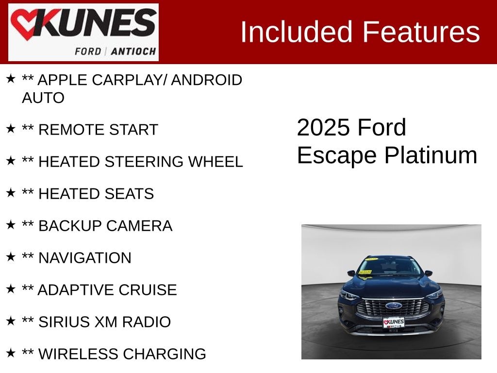 Certified 2025 Ford Escape Platinum SUV