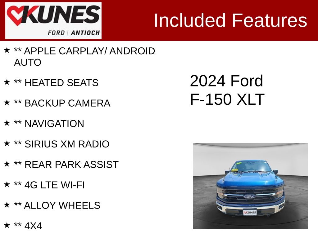 Certified 2024 Ford F-150 XLT Truck SuperCrew Cab