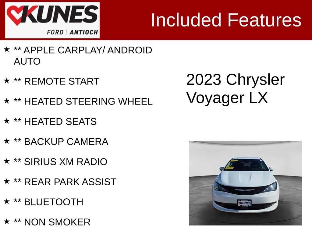 Certified 2023 Chrysler Voyager LX Van Passenger Van