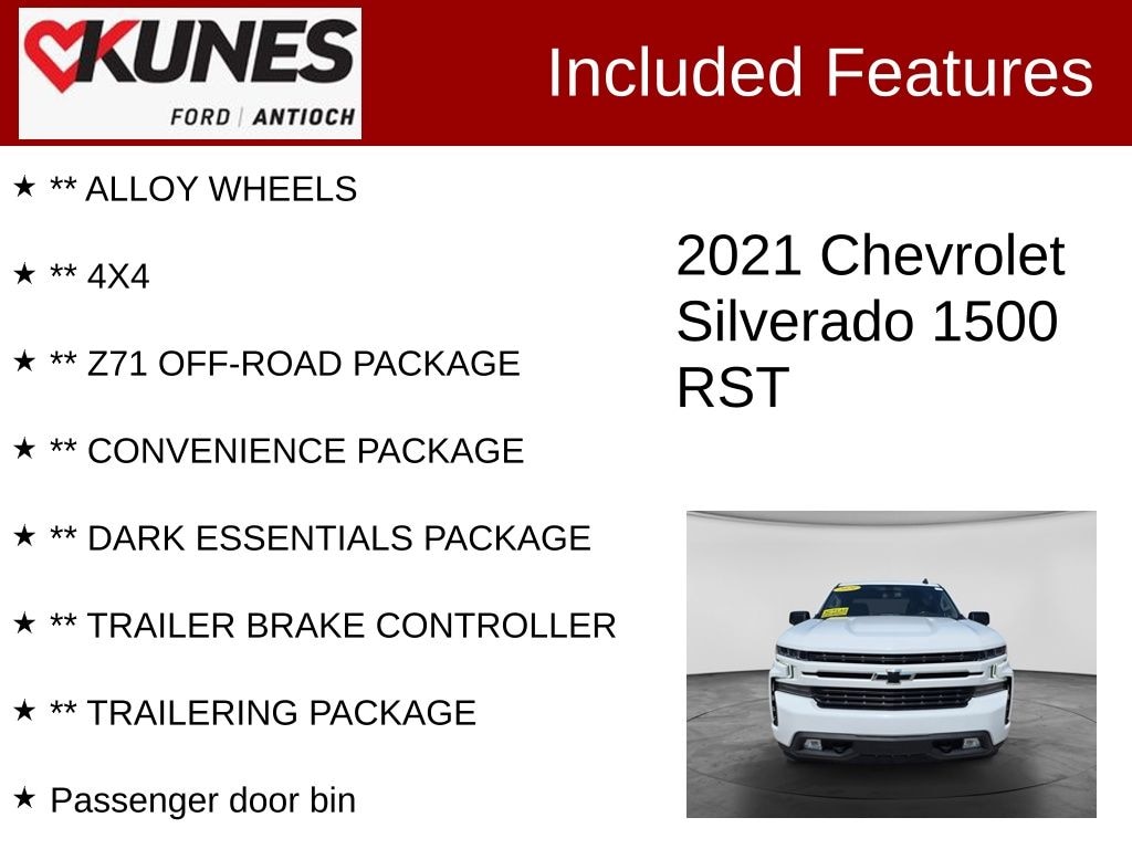 Certified 2021 Chevrolet Silverado 1500 RST Truck Crew Cab