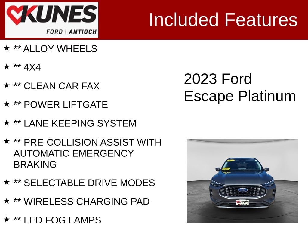 Certified 2023 Ford Escape Platinum SUV