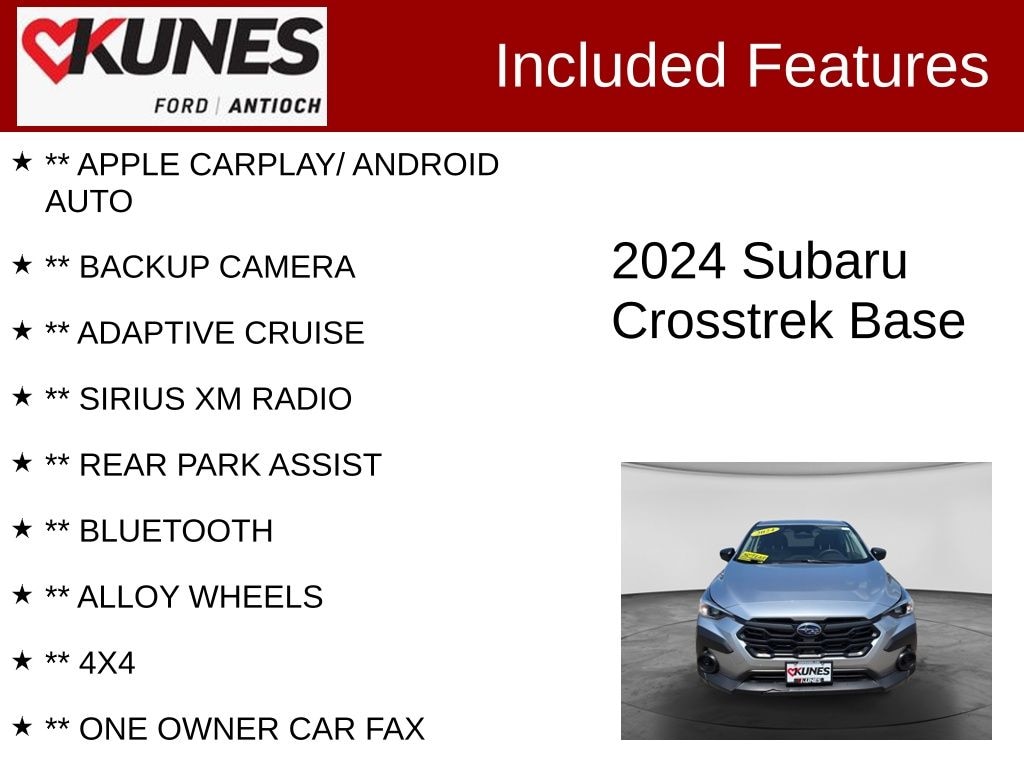 Certified 2024 Subaru Crosstrek Base SUV