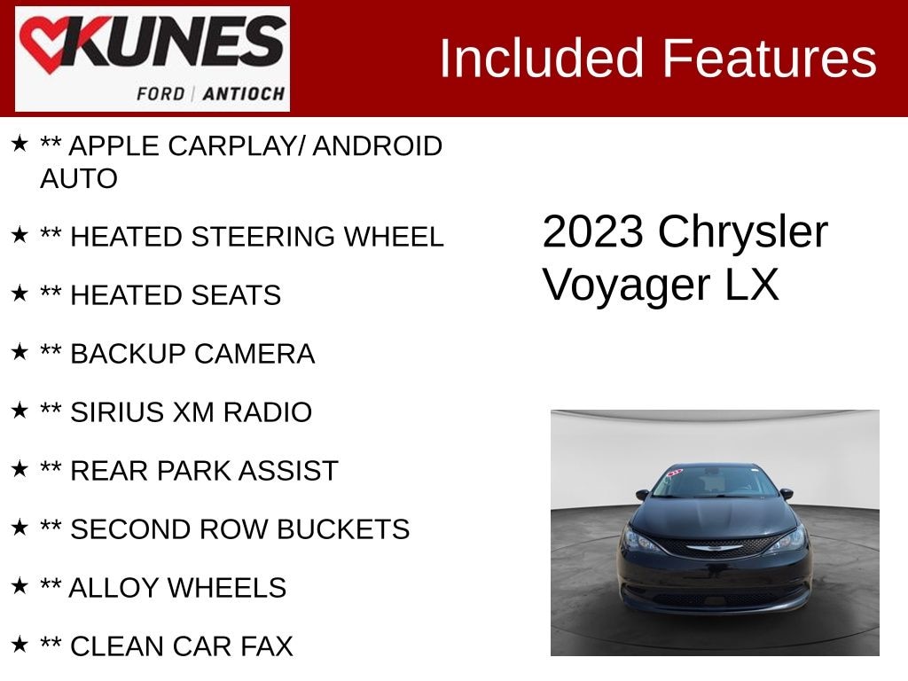 Certified 2023 Chrysler Voyager LX Van Passenger Van