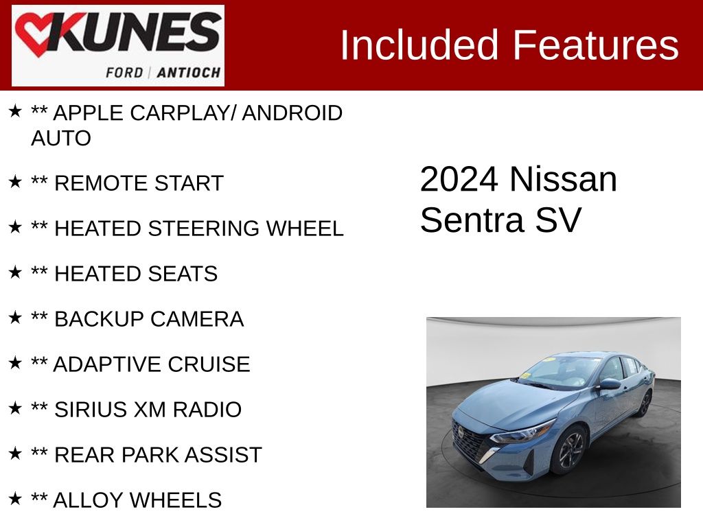 Certified 2024 Nissan Sentra SV Sedan