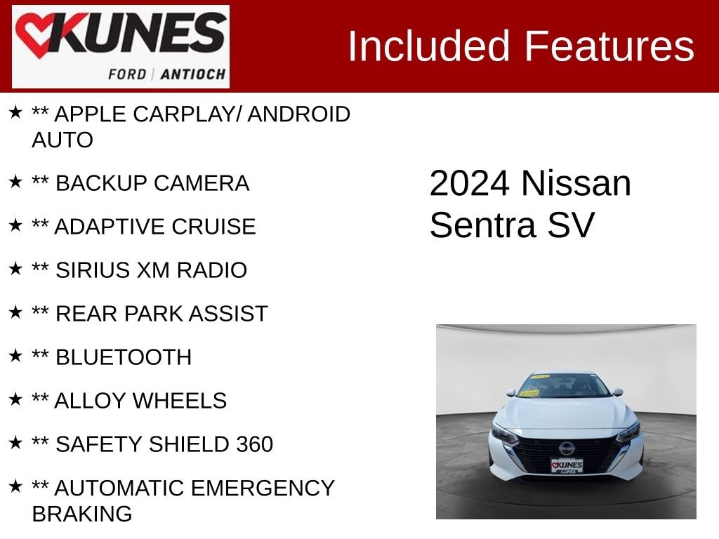 Certified 2024 Nissan Sentra SV Sedan