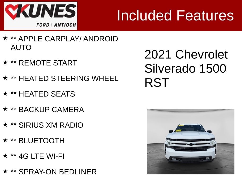 Certified 2021 Chevrolet Silverado 1500 RST Truck Crew Cab