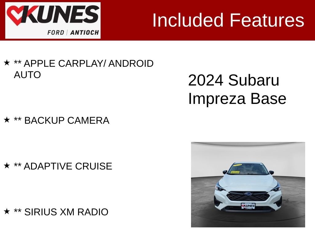 Certified 2024 Subaru Impreza Base 5-Door
