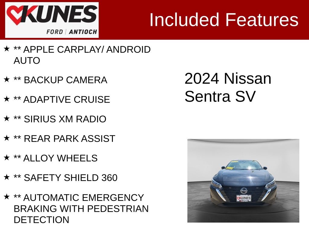 Certified 2024 Nissan Sentra SV Sedan