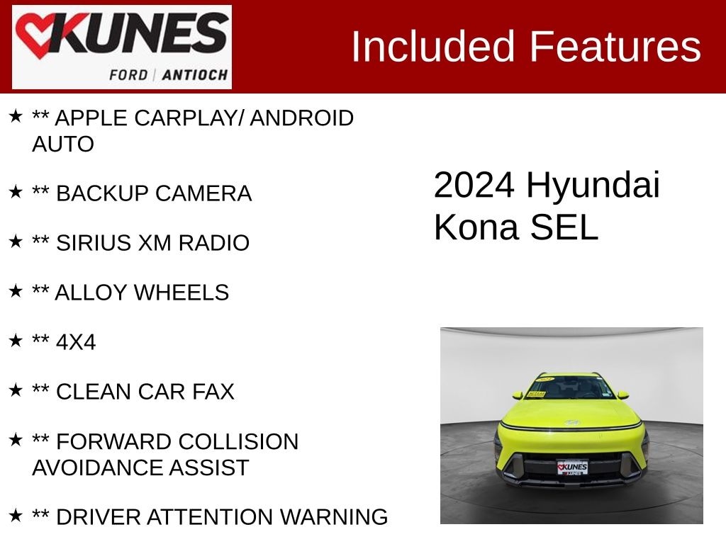 Certified 2024 Hyundai Kona SEL SUV