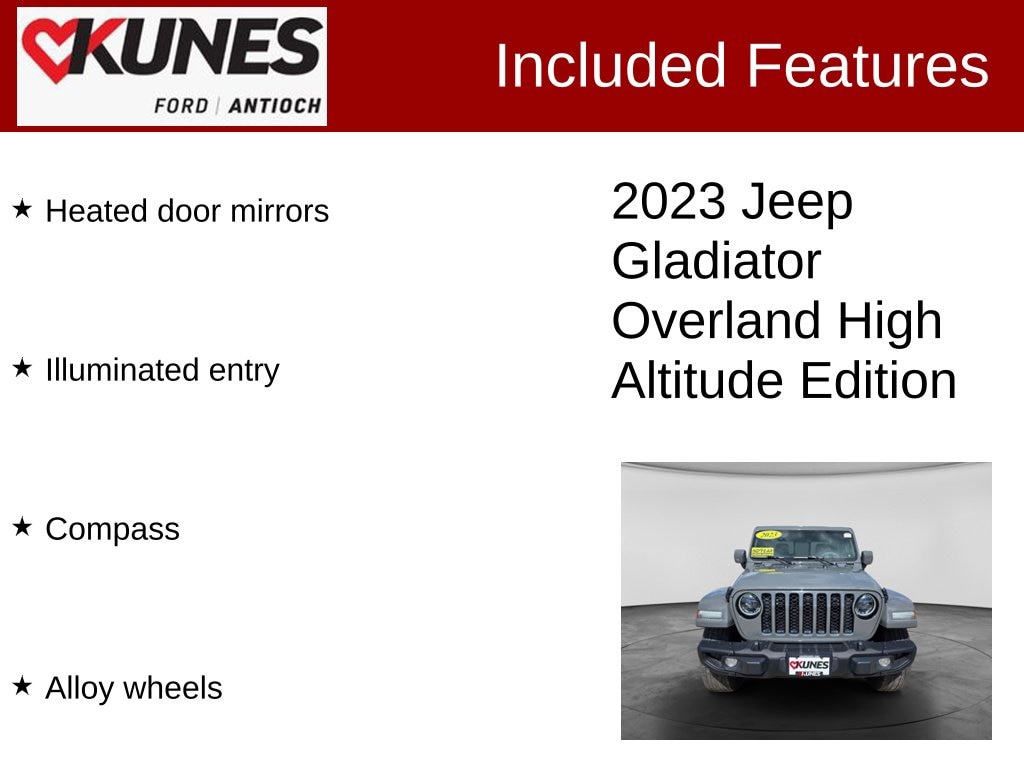 Certified 2023 Jeep Gladiator Overland Truck Crew Cab