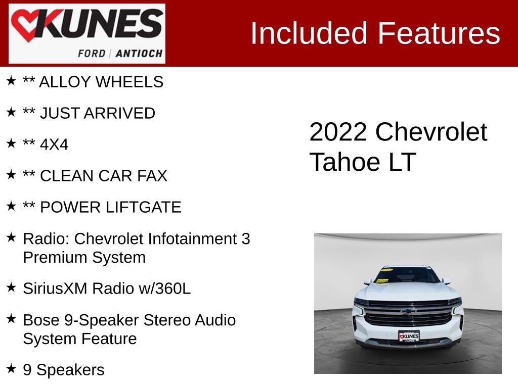 Certified 2022 Chevrolet Tahoe LT SUV