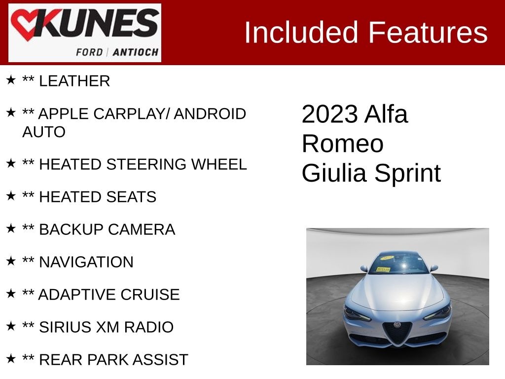 Certified 2023 Alfa Romeo Giulia Sprint Sedan