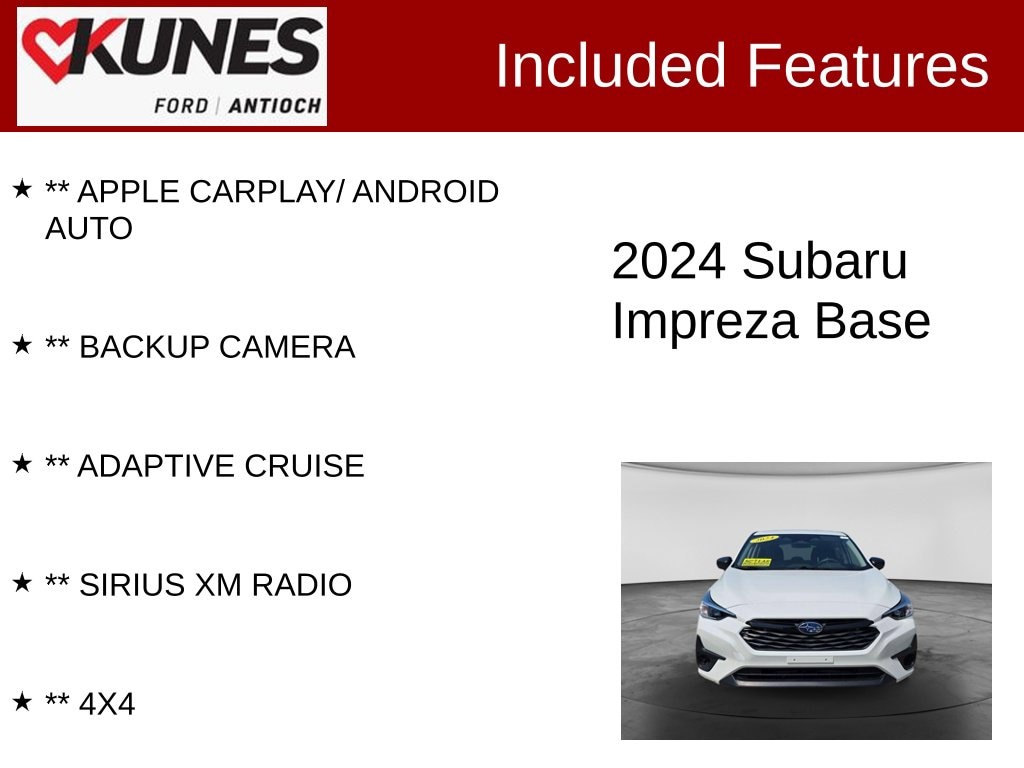 Certified 2024 Subaru Impreza Base 5-Door