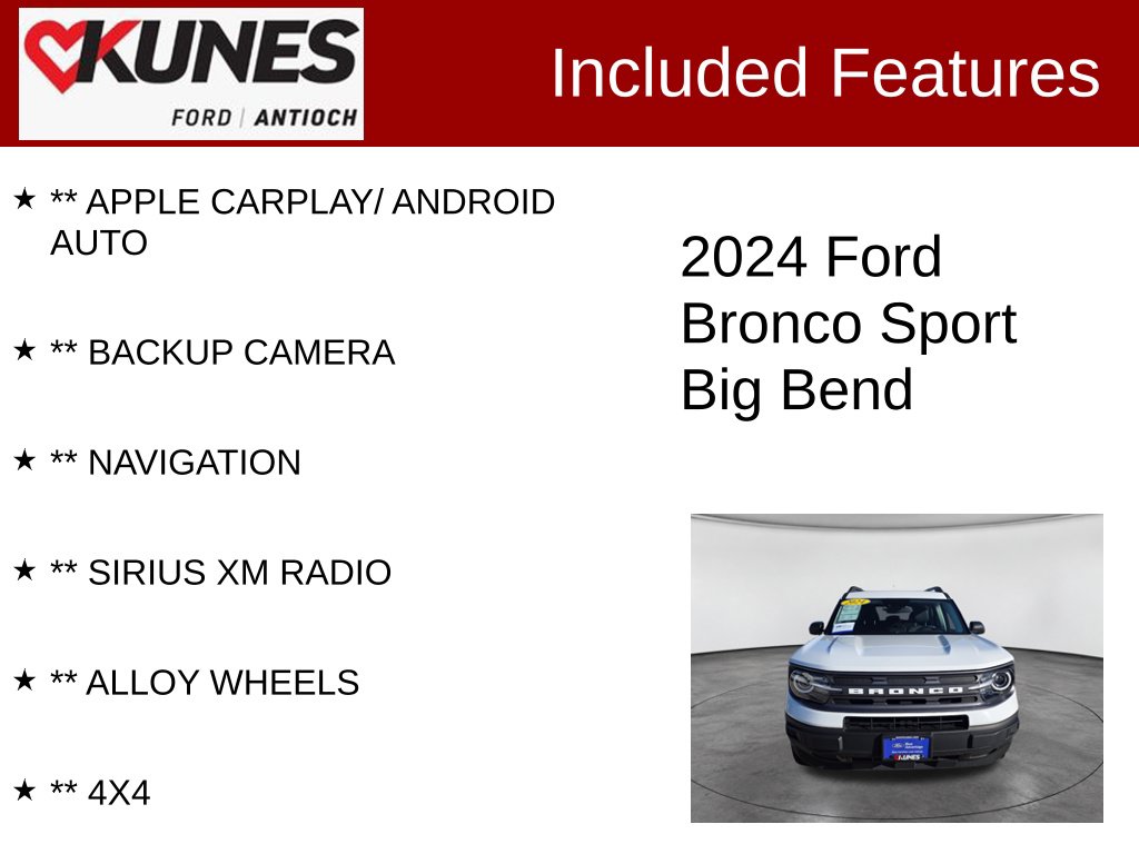Certified 2024 Ford Bronco Sport Big Bend SUV