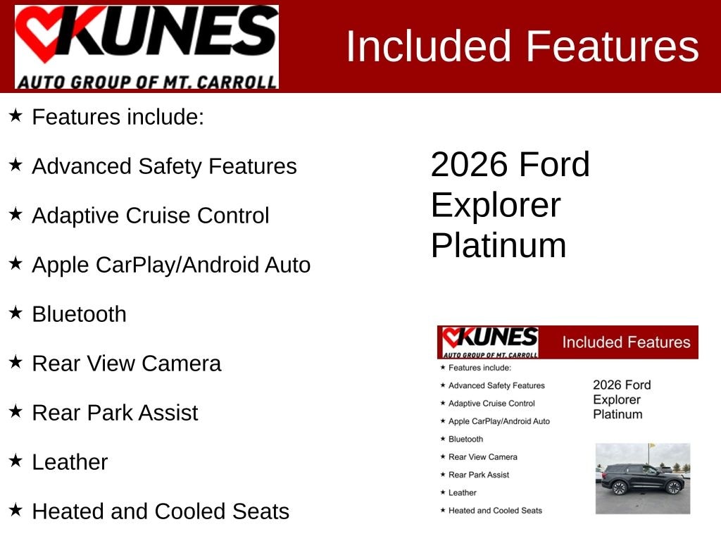 New 2026 Ford Explorer Platinum SUV