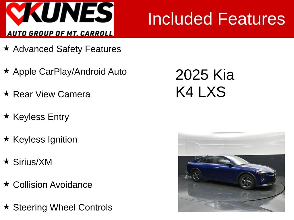 Certified 2025 Kia K4 LXS Sedan