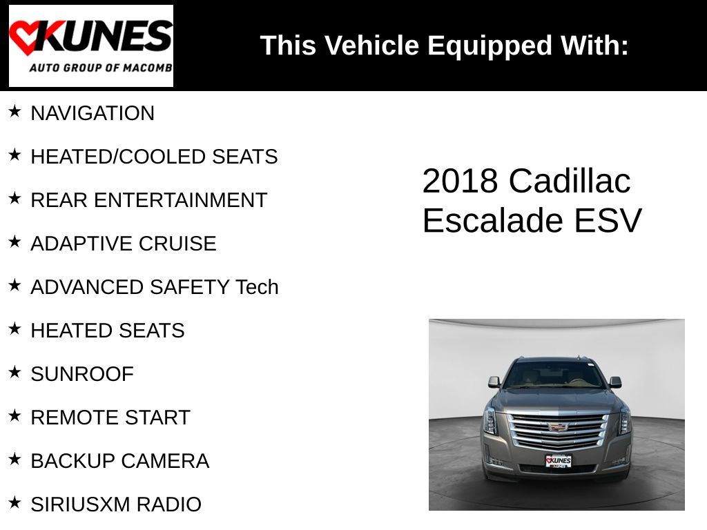 Used 2018 Cadillac Escalade ESV Platinum Edition SUV