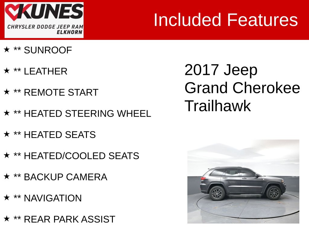 Used 2017 Jeep Grand Cherokee Trailhawk 4x4 SUV