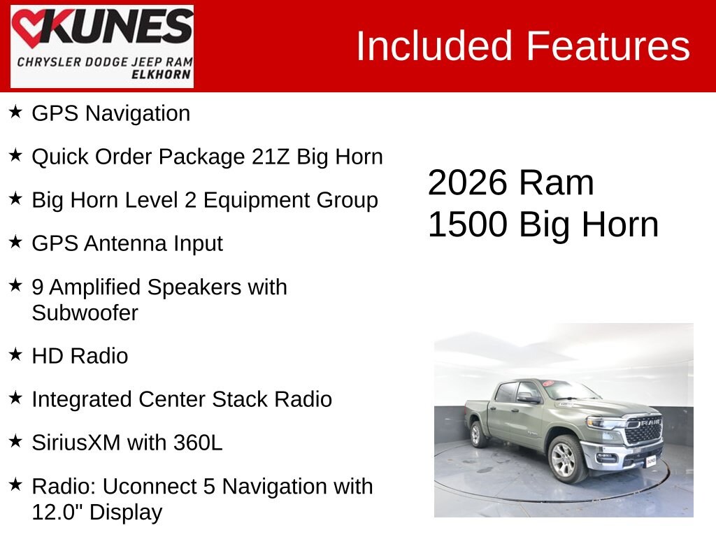 Used 2026 Ram 1500 Big Horn/Lone Star Truck Crew Cab