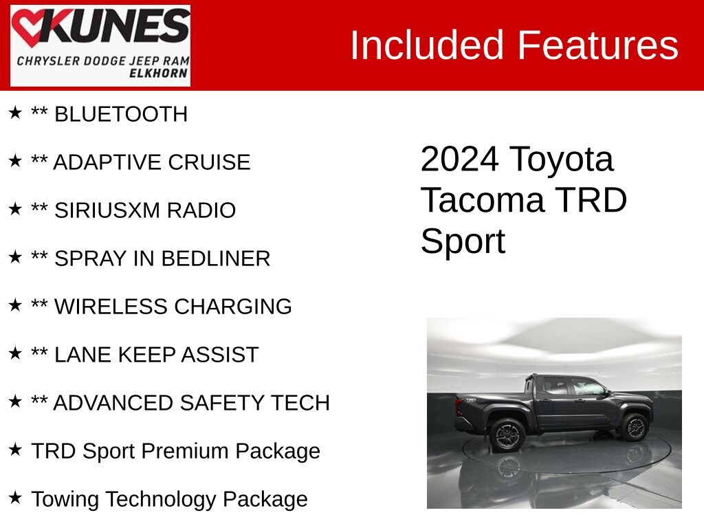 Used 2024 Toyota Tacoma TRD Sport Truck Double Cab