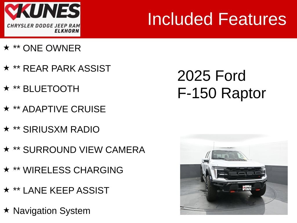 Used 2025 Ford F-150 Raptor Truck SuperCrew Cab