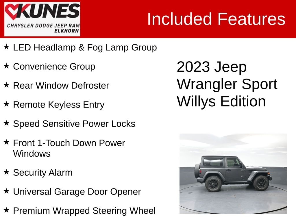 Used 2023 Jeep Wrangler 2-DOOR SPORT 4X4 SUV