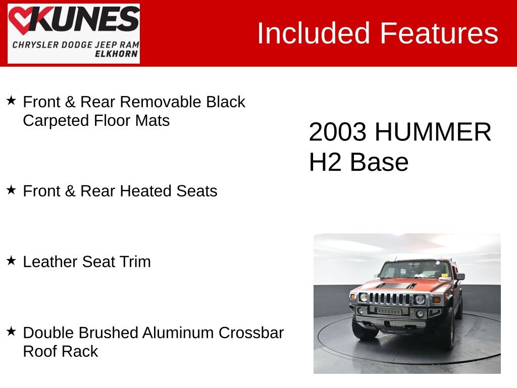 Used 2003 HUMMER H2 Base SUV