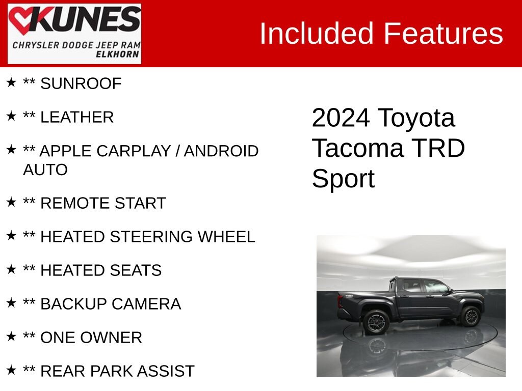 Used 2024 Toyota Tacoma TRD Sport Truck Double Cab