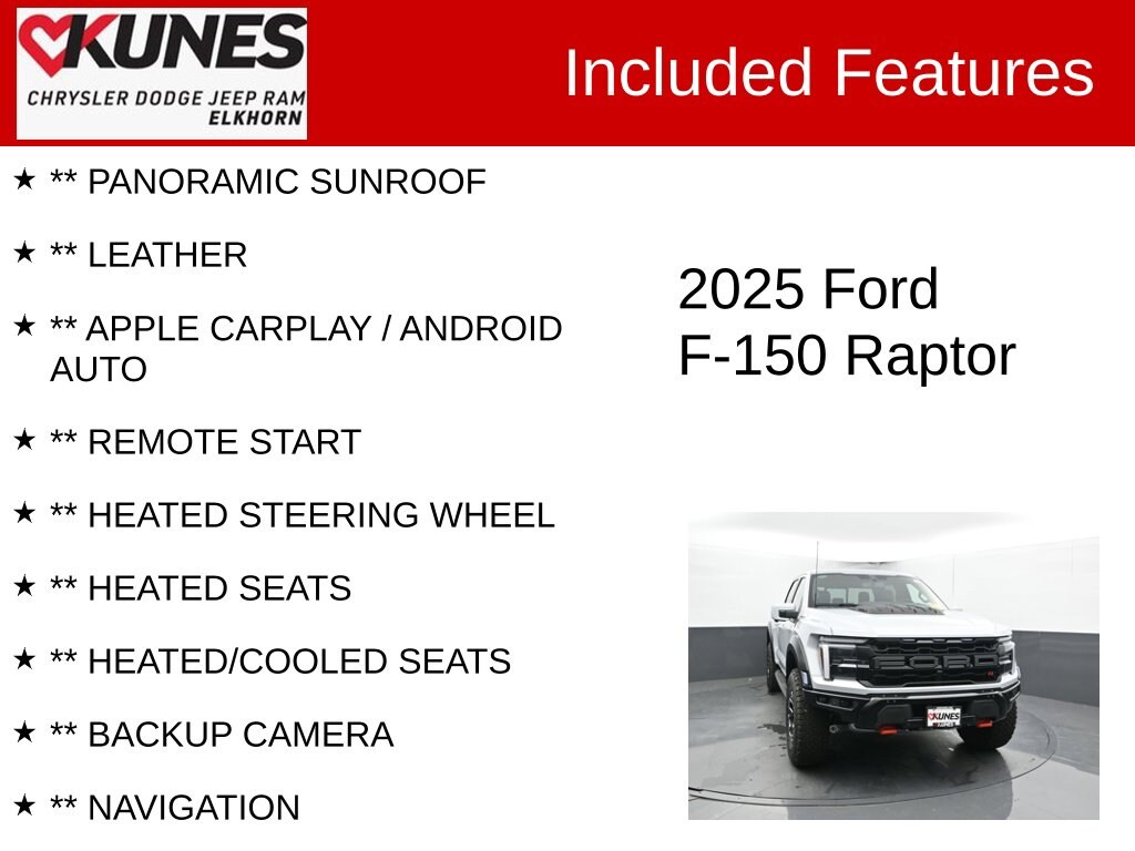 Used 2025 Ford F-150 Raptor Truck SuperCrew Cab