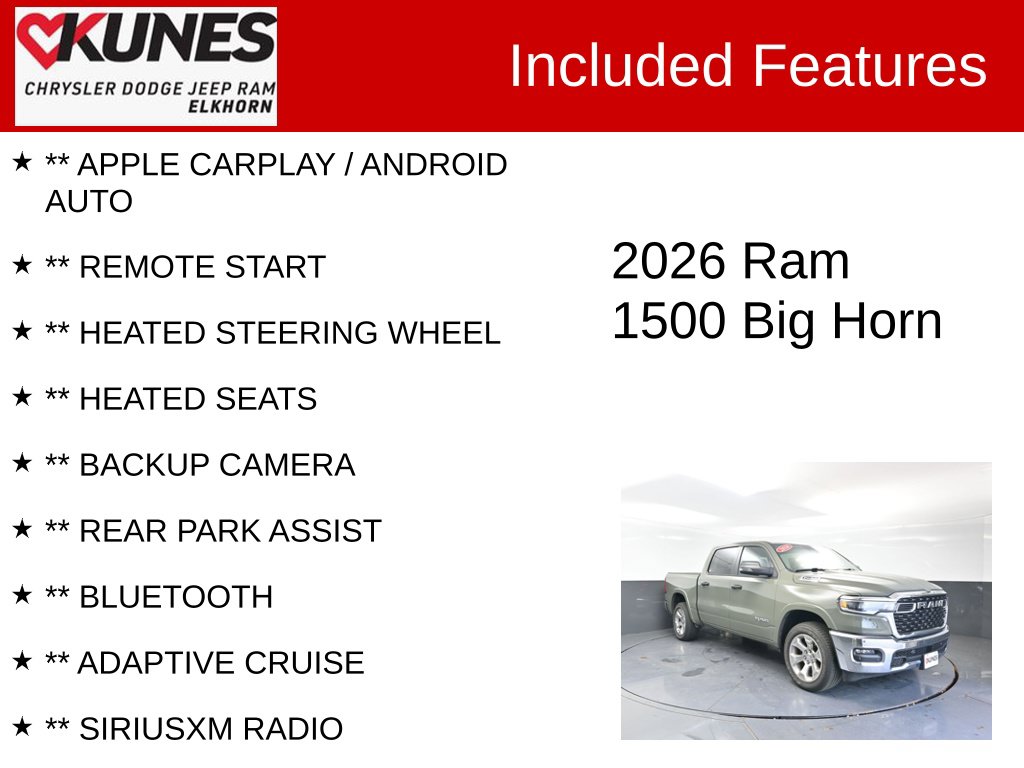 Used 2026 Ram 1500 Big Horn/Lone Star Truck Crew Cab