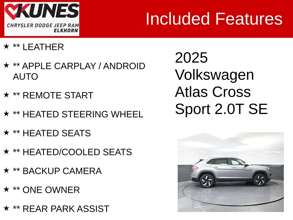 Used 2025 Volkswagen Atlas Cross Sport 2.0T SE w/Technology SUV