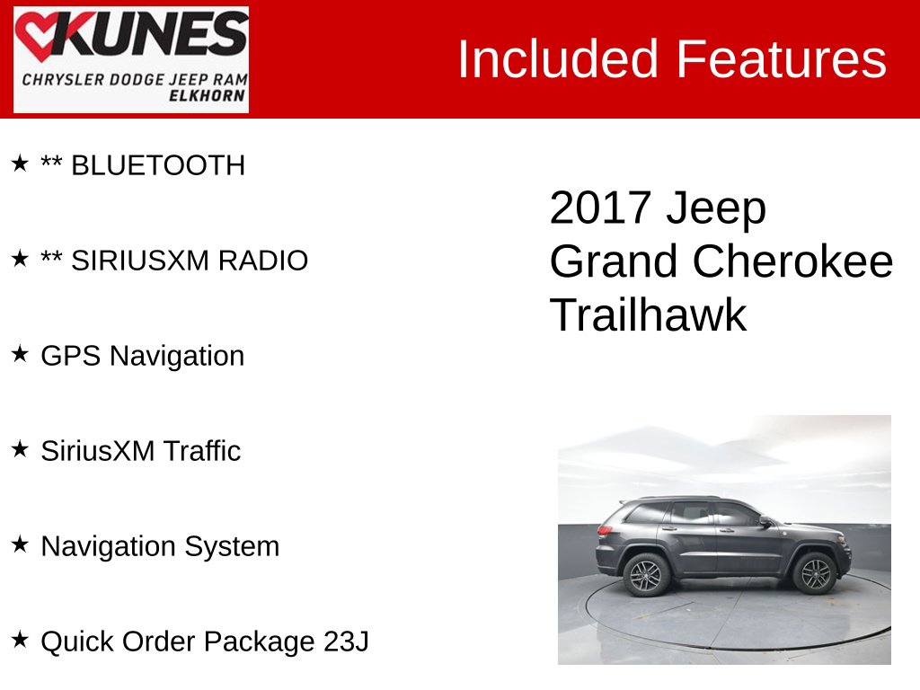 Used 2017 Jeep Grand Cherokee Trailhawk 4x4 SUV