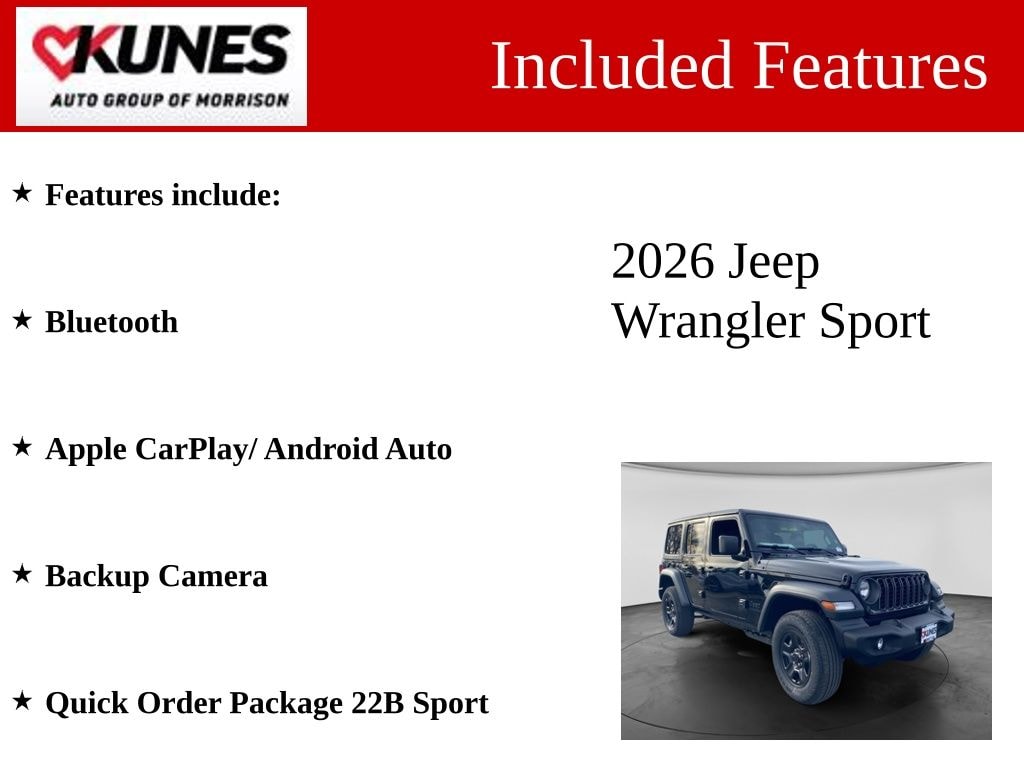 New 2026 Jeep Wrangler Sport Sport Utility