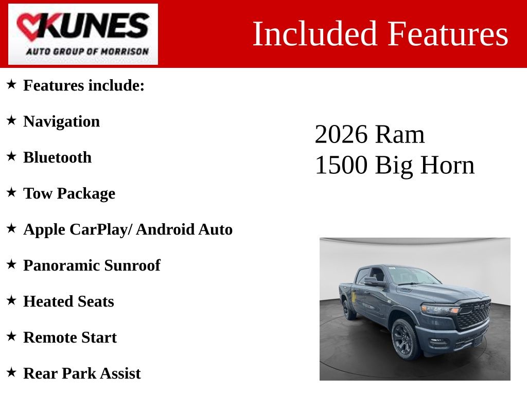 New 2026 Ram 1500 Big Horn/Lone Star Pickup