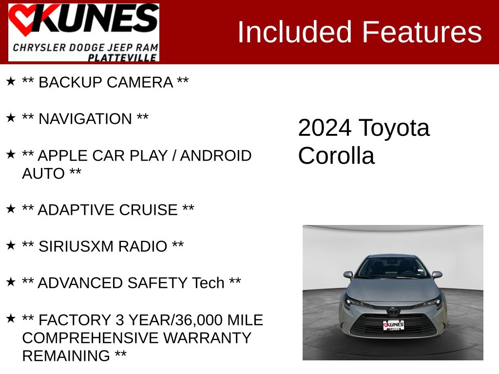 Used 2024 Toyota Corolla LE Sedan