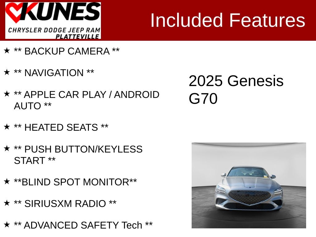 Used 2025 Genesis G70 2.5T Sedan