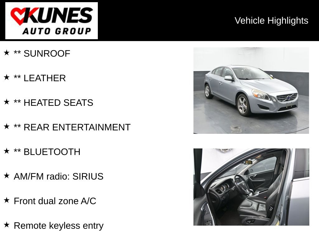 Used 2013 Volvo S60 T5 with VIN YV1612FSXD2182323 for sale in Delavan, WI
