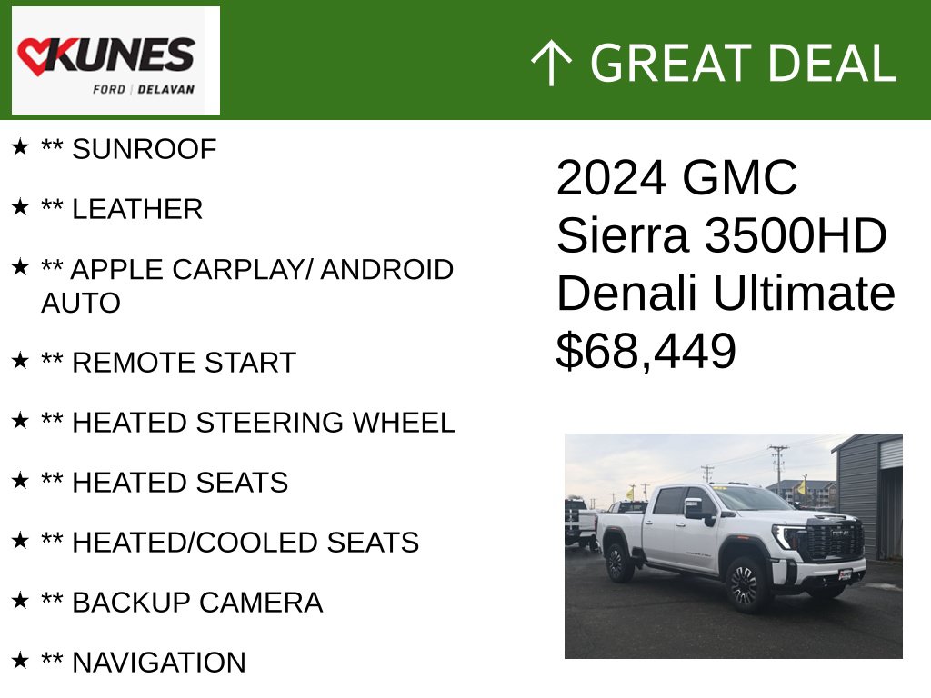 Certified 2024 GMC Sierra 3500 HD Denali Ultimate Truck Crew Cab