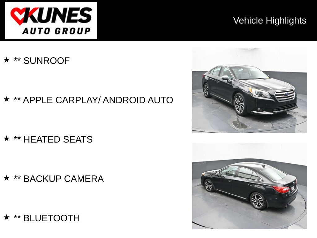 Used 2017 Subaru Legacy Sport with VIN 4S3BNAR64H3055228 for sale in Delavan, WI