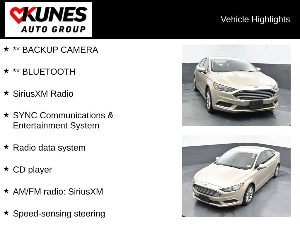 Used 2017 Ford Fusion SE with VIN 3FA6P0H77HR230580 for sale in Delavan, WI