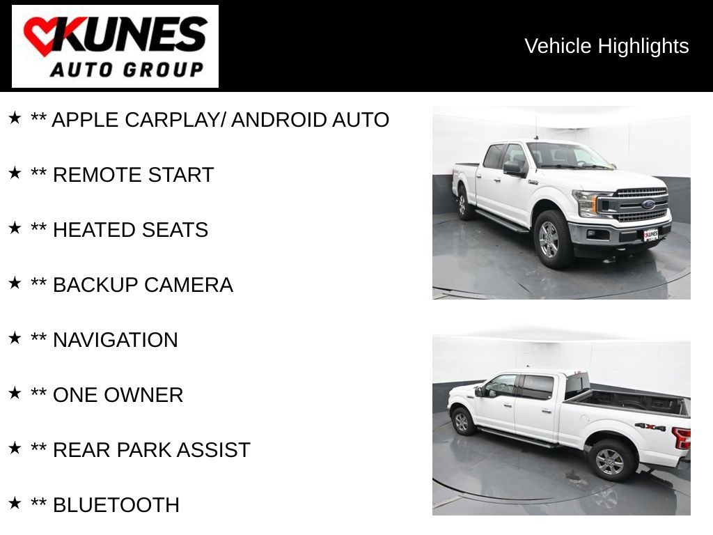Used 2020 Ford F-150 XLT with VIN 1FTFW1E41LFA35562 for sale in Delavan, WI