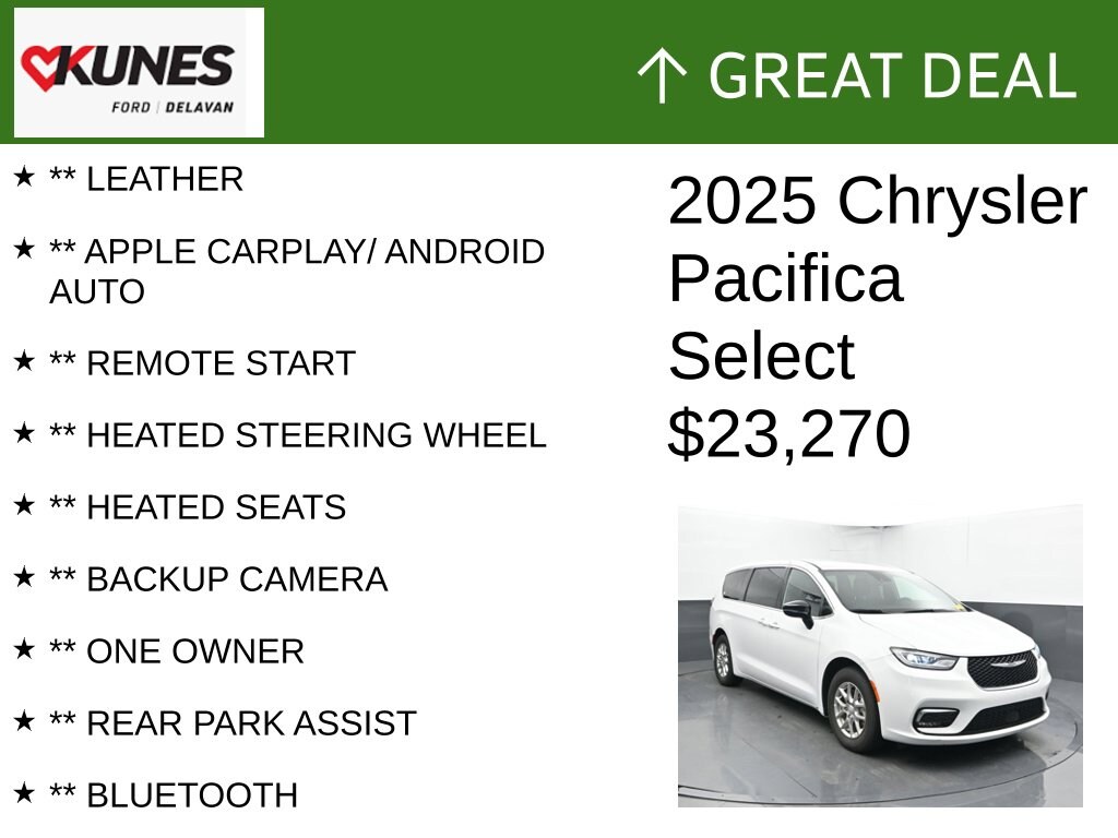 Certified 2025 Chrysler Pacifica Select Van Passenger Van