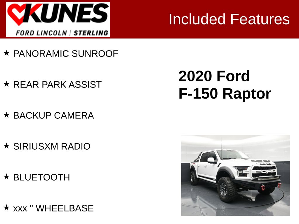 Used 2020 Ford F-150 Raptor Truck SuperCrew Cab