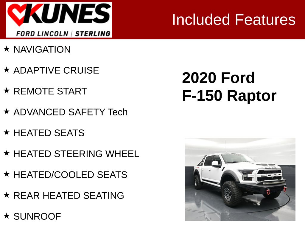 Used 2020 Ford F-150 Raptor Truck SuperCrew Cab