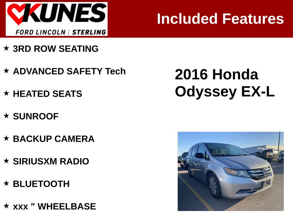 Used 2016 Honda Odyssey EX-L Minivan/Van