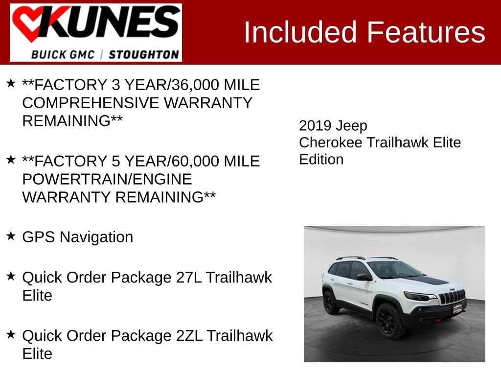 Used 2019 Jeep Cherokee Trailhawk Elite